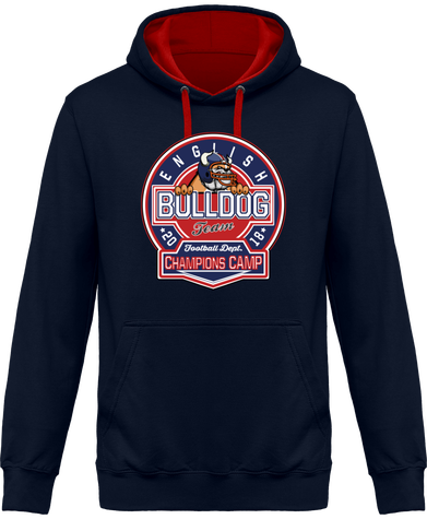Sweat Capuche Bicolore Football Team English Bulldog by Jdb Design