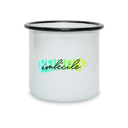 tasse émaillée à rebord coloré 