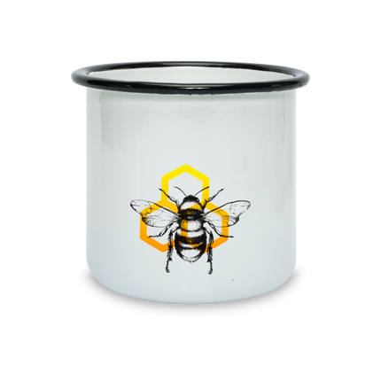 tasse émaillée à rebord coloré 