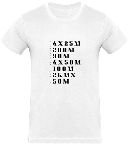 Tee-shirt homme classique blanc, logo noir 