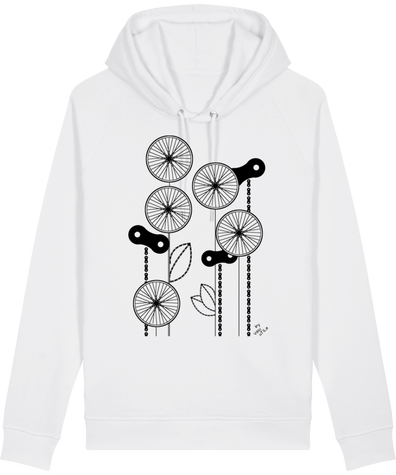 Sweatshirt Fleur capuche couleurs claires