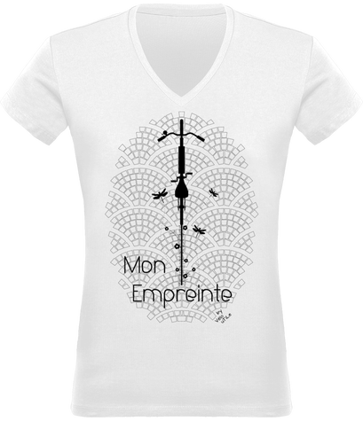 TShirt femme Col V Empreinte couleurs claires