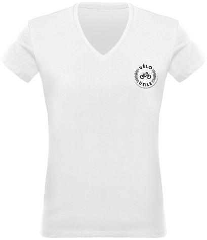 TShirt femme Col V Logo VU N&B