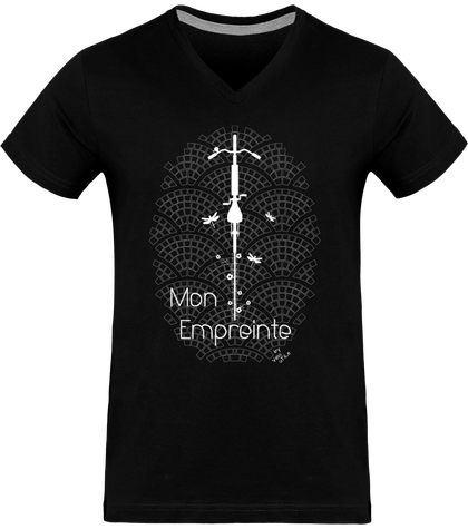 TShirt homme Col V Empreinte couleurs foncées