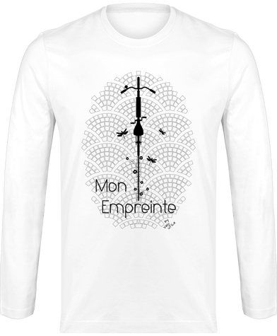 TShirt homme Manches longues Empreinte couleurs claires