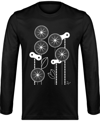 TShirt homme Manches longues Fleurs couleurs foncées