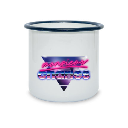 tasse émaillée à rebord coloré