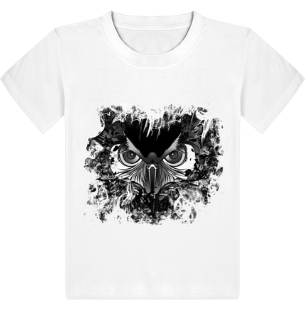 t-shirt enfant illustration hiboux noir&blanc 