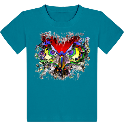 t-shirt enfant illustration hiboux arc-en-ciel