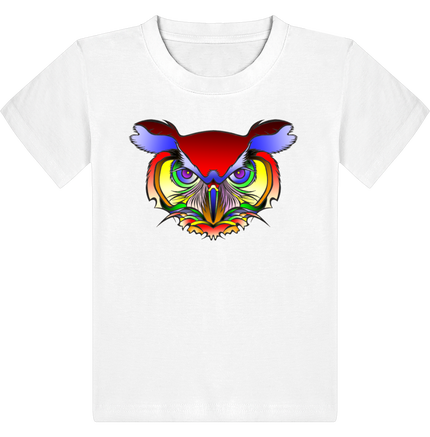 t-shirt enfant  hiboux arc-en-ciel/entier