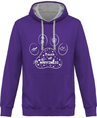 Sweat à capuche unisexe bi-color Touch  of happiness