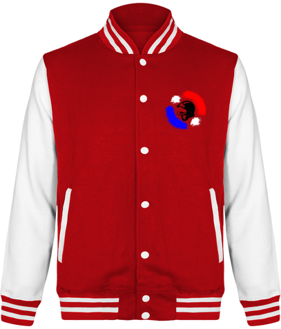 veste blanche et rouge