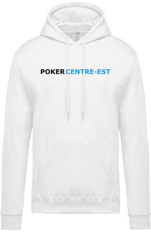 Sweat-Shirt Blanc Poker Centre-Est - avec Capuche