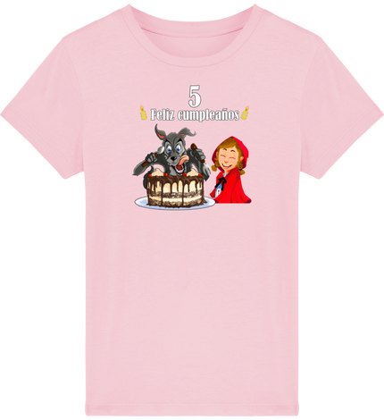 Camiseta quinto cumpleaños personalizada