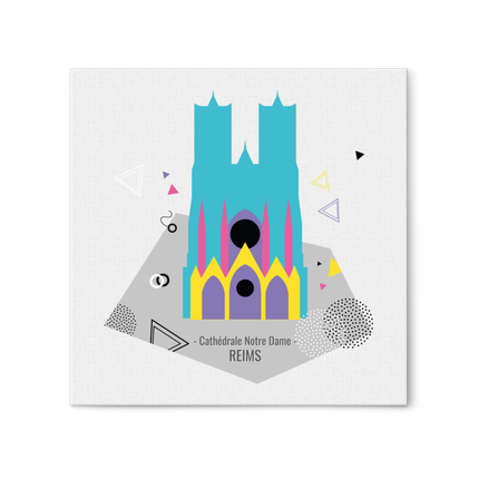 Tableau Reims Cathédrale - 30 x 30 cm