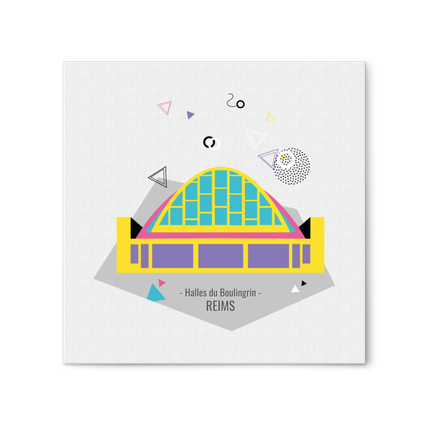 Tableau Reims Halles du Boulingrin - 30 x 30 cm