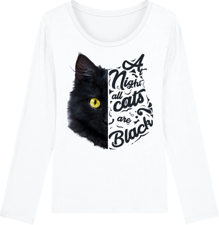 T Shirt Femme manches longues At Night all cats are blacks