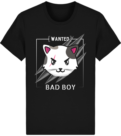 T Shirt Wanted Bad Boy Blanc