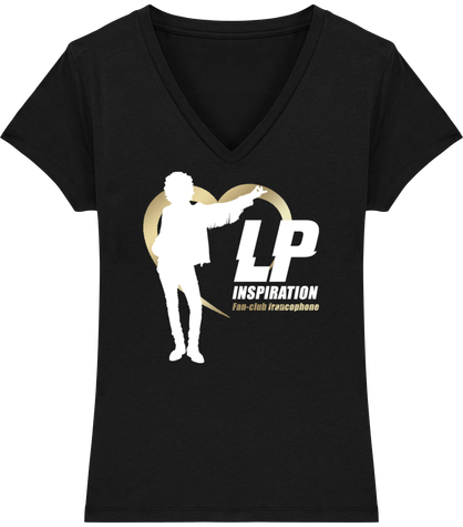 Tshirt Femme Col V -LP Inspiration© White and Gold édition