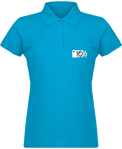 Polo couleur logo blanc sur le coeur.