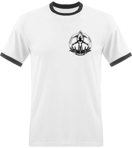 T-shirt Homme Prométhée Basic Blanc bordures noires 