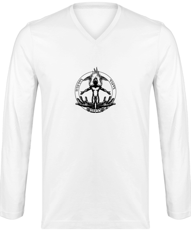 T-shirt Homme Prométhée Basic manches longues blanc motif noir