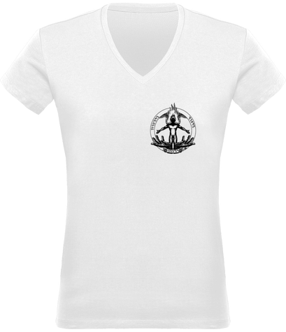 T-shirt Femme Prométhée Basic Blanc motif noir