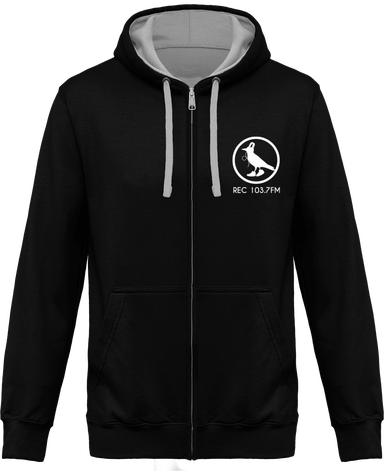 Sweat-shirt zippé capuche Radio Echo Des Choucas