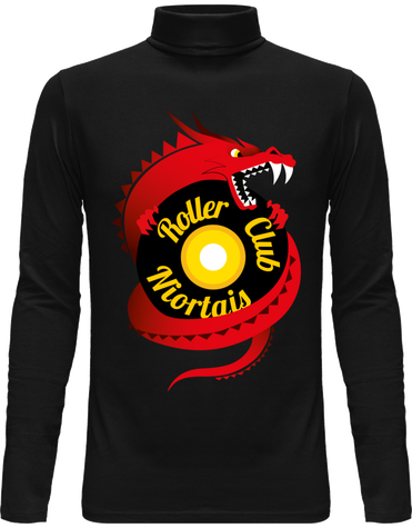 T-shirt manches longues col roulé homme - logo devant