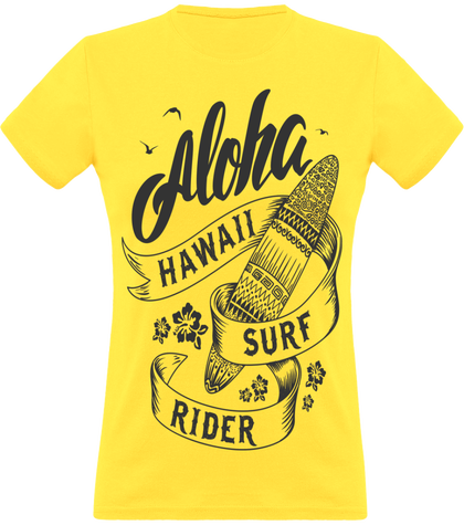 Surf-Aloha-1. T-Shirt Femme.