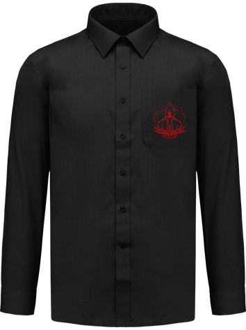 Chemise Homme Prométhée collection basic Noire avec logo rouge