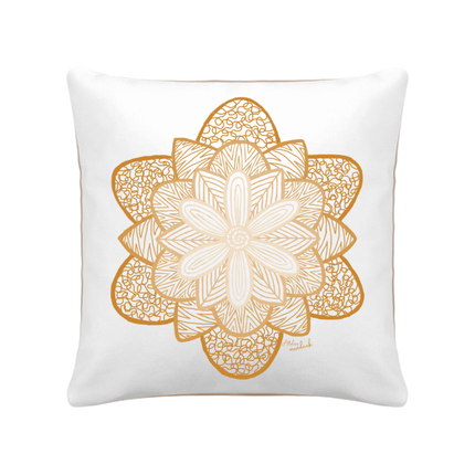 Coussin bi-colore fleur mandala