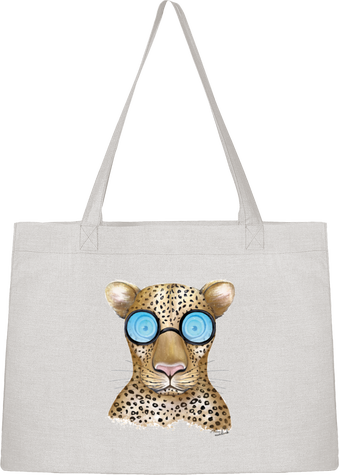 Sac en toile recyclé léopard à lunettes