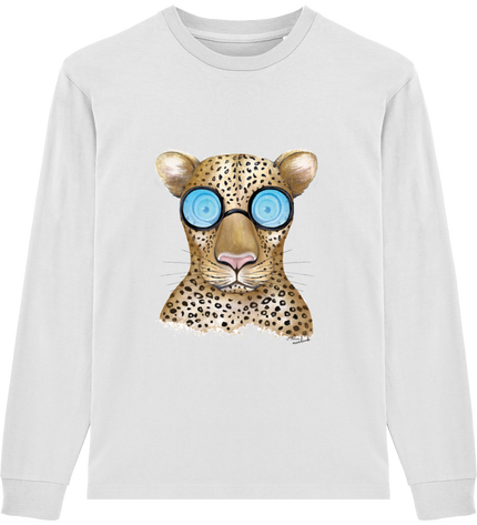 T-shirt homme bio léopard à lunettes