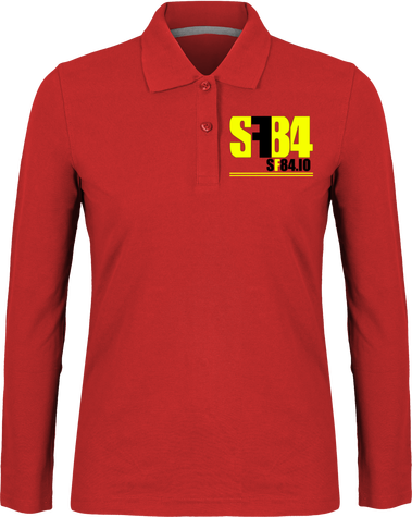 Polo Femme Manches Longues 220g Team SF84 Rouge Scuderia