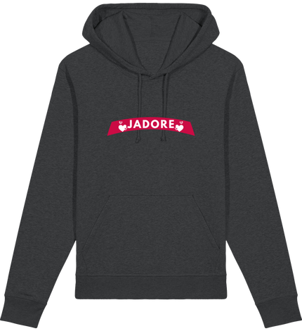 JADORE .Sweat-shirt à capuche unisexe basique en coton bio. 