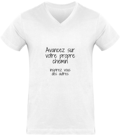 T-shirt Col V Homme Avancez sur votre propre chemin inspirez vous des autres