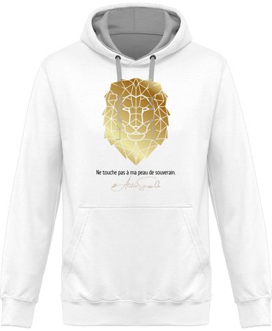 Sweat à capuche bicolore Lion Souverain