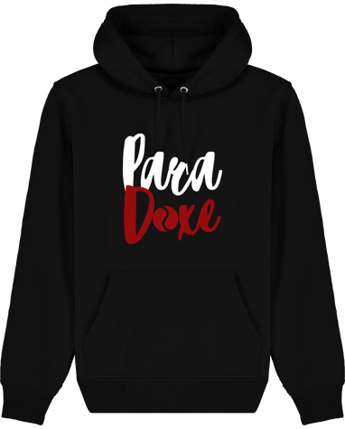 Design PARADOXE. SWEAT-SHIRT NOIR UNISEXE TEXTE BICOLORE