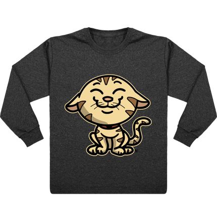 T-shirt mangues longues enfant Chat heureux