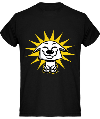 T-shirt homme Chien heureux noir et blanc