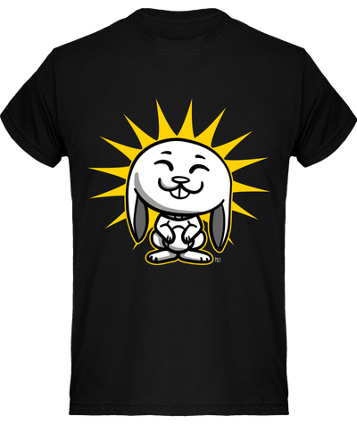 T-shirt homme Lapin heureux noir et blanc