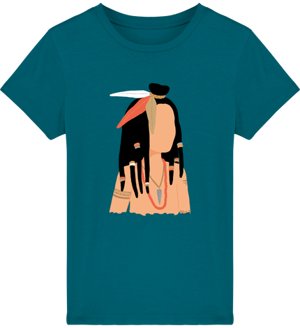 T-shirt enfant bio illustration indien 3/4