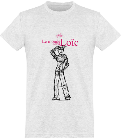 Tee Shirt Homme Col rond Manches Courtes Le monde selon Loïc