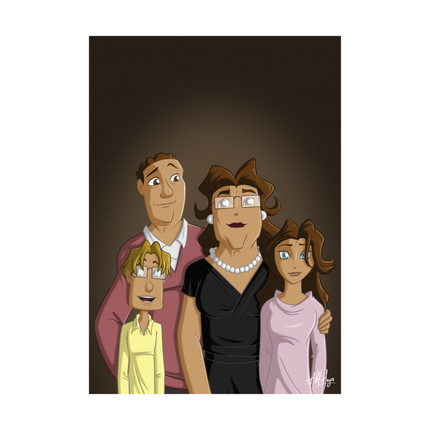 Panneau Photo en Bois Famille Boudin