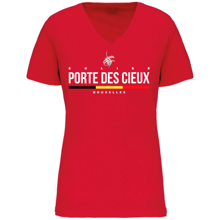 T-shirt Col V Foncé Femme PDC Bruxelles