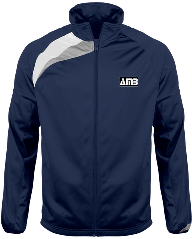 Veste de survêtement Unisexe Tricolore 100% polyester tricot. Fermeture zippée (AMB)