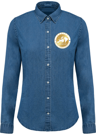 Camisa Denim mujer con logo bolsillo y espalda Equipo de Alta Frecuencia 1