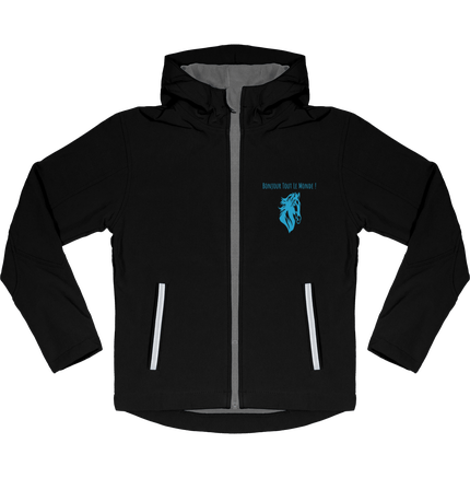 Veste Enfant Softshell capuche contrasté