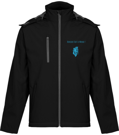 Veste Softshell Homme à Capuche Contrastée Equitation